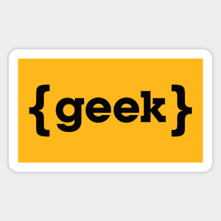 Geek in brackets. Black version Sticker